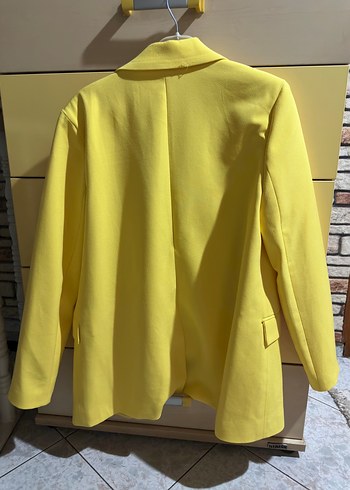 Sarı Düğmeli Kadın Blazer Ceket - Görsel 2