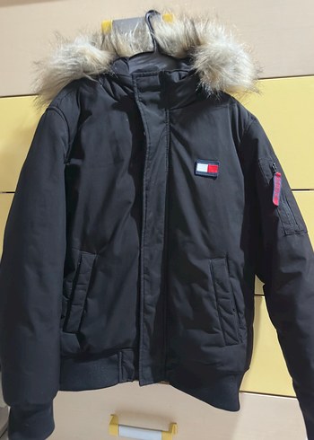 Tommy Hilfiger mont Siyah Erkek Çocuk Kürklü Street Wear Mont - Görsel 2
