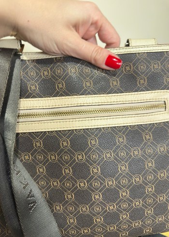 Vakko postacı Kahverengi Deri Desenli Kadın Çapraz Çanta - Görsel 5