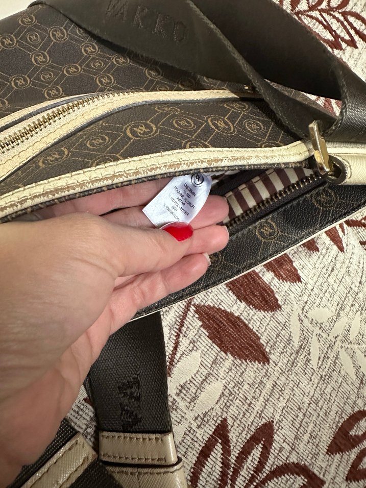 Vakko postacı Kahverengi Deri Desenli Kadın Çapraz Çanta - Görsel 4