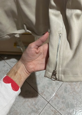 İpekyol Nakışlı Beyaz Süet Kadın Deri Ceket - Görsel 4