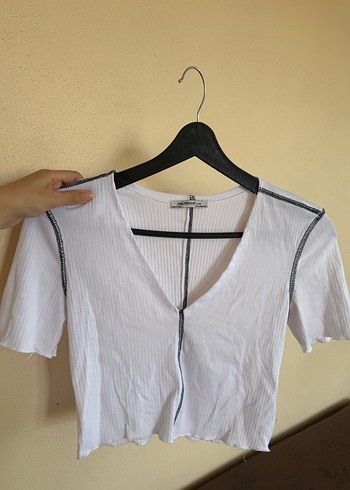 Zara V Yaka Beyaz Kadın Bluz