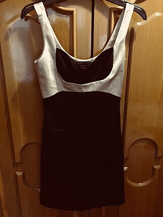Saten Black&Champagne elbise