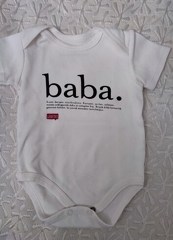 3 Ay Beden beyaz Renk Lûgat365 Anne&Baba zıbın