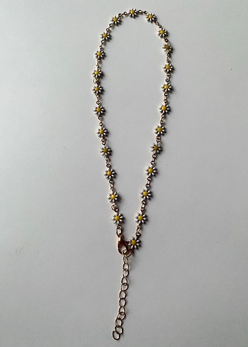 Beyaz Papatya Boncuklu Midi Kolye - Görsel 3