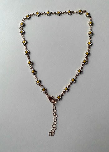 Beyaz Papatya Boncuklu Midi Kolye - Görsel 4