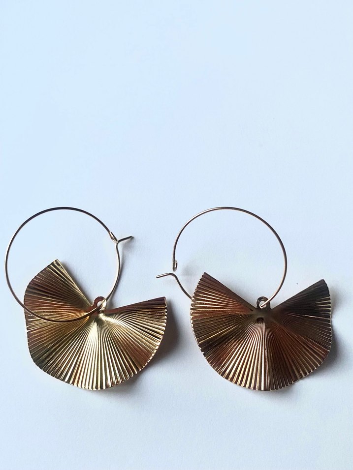 Pilili Midi Altın Renk Kadın Küpe - Görsel 2