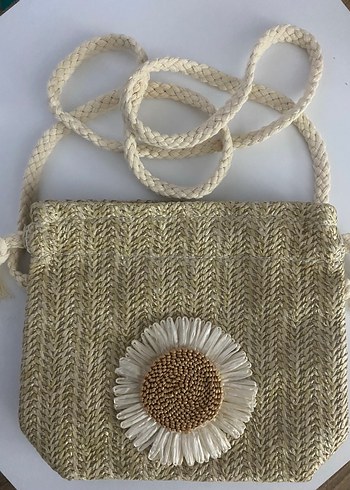 Nakışlı hasır papatya desenli Bohem Kadın Çanta (haki) - Görsel 6