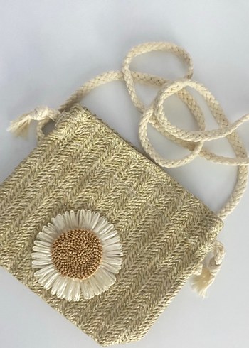 Nakışlı hasır papatya desenli Bohem Kadın Çanta (haki) - Görsel 8