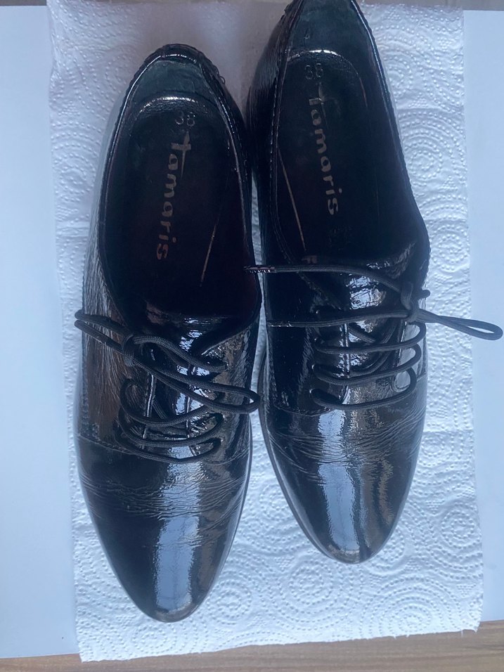 Siyah Rugan Bağcıklı Kadın Ayakkabı - Görsel 2