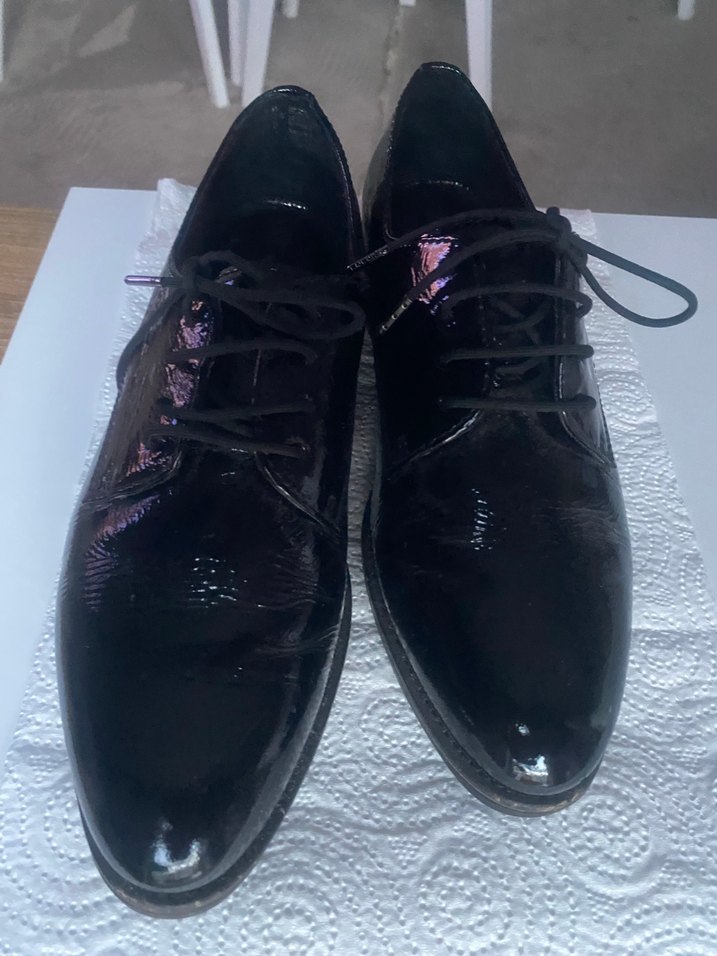 Siyah Rugan Bağcıklı Kadın Ayakkabı - Görsel 3