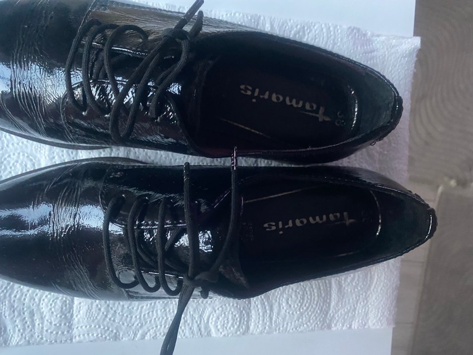 Siyah Rugan Bağcıklı Kadın Ayakkabı - Görsel 4