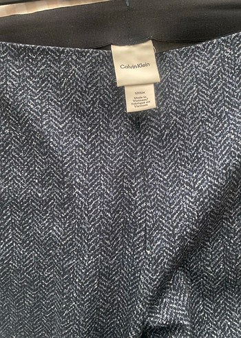 Calvin Klein Lacivert Pilili Kadın Pantolon Tayt - Görsel 5