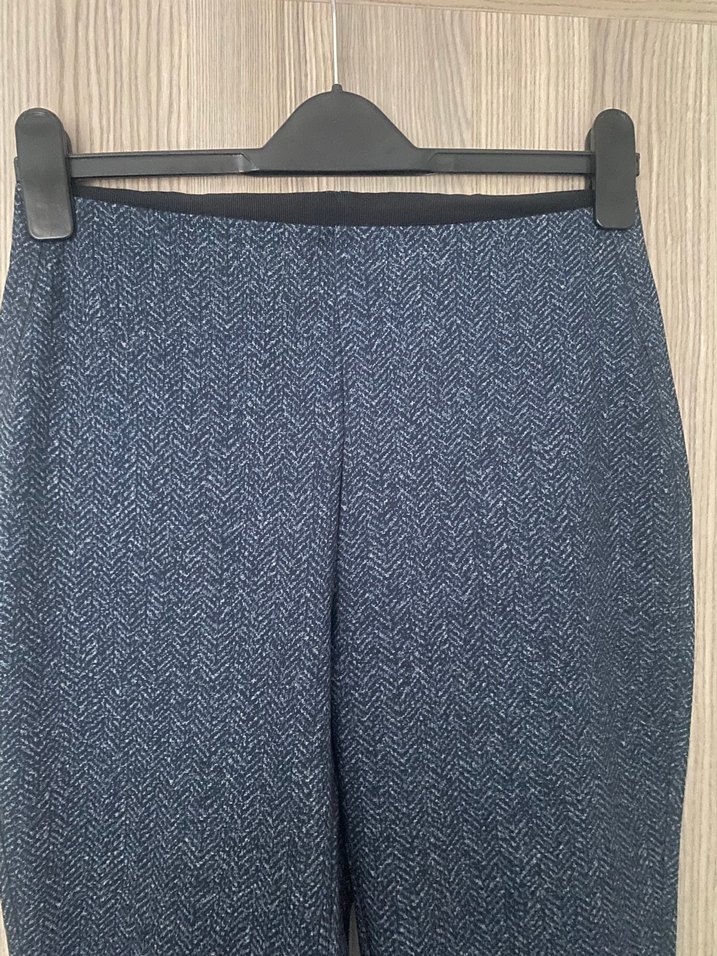 Calvin Klein Lacivert Pilili Kadın Pantolon Tayt - Görsel 4