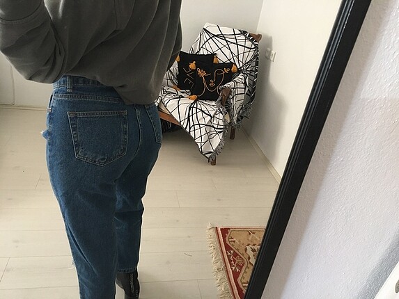 Topshop Mom yırtık jean