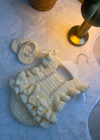 Bebek Kız Triko Fırfırlı Takım - Görsel 2