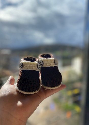 Mor Örgü Kız Bebek Patik - Görsel 2