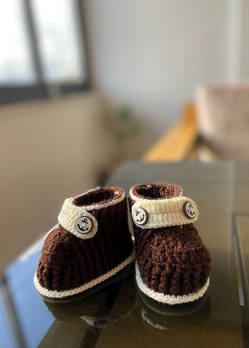 Mor Örgü Kız Bebek Patik - Görsel 3