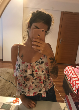 Pull and Bear Cicekli askili pull and bear