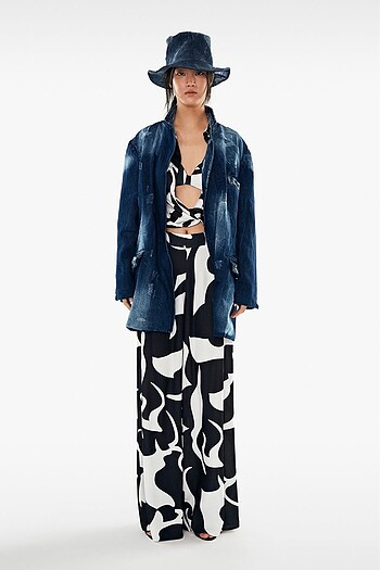 VDR Via Delle Rose Kot Denim Blazer Ceket