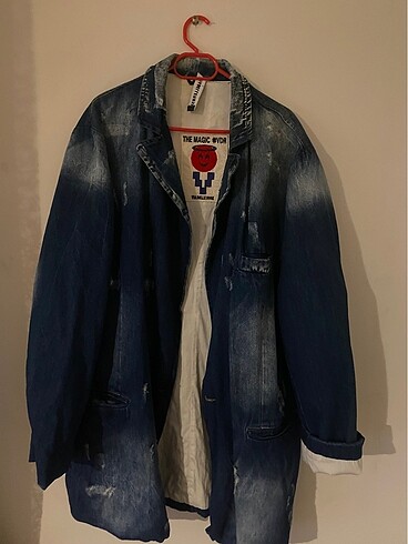 l Beden lacivert Renk VDR Via Delle Rose Kot Denim Blazer Ceket