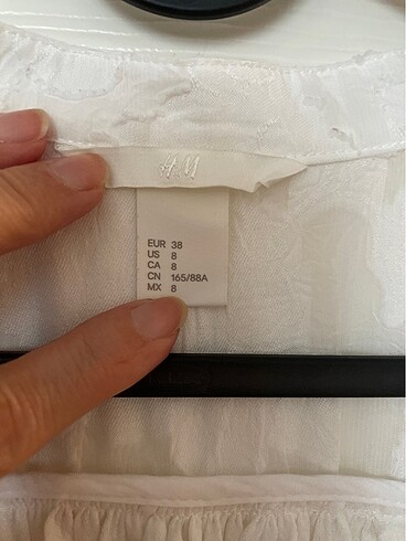 H&M HM Şifon Beyaz Elbise