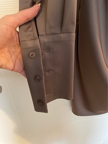 s Beden Saten bronz mini elbise