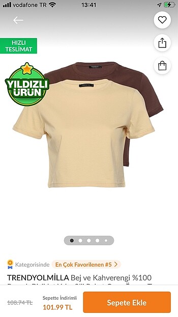Bej ve kahverengi 0 pamuk bisiklet yaka 2 Li paket crop