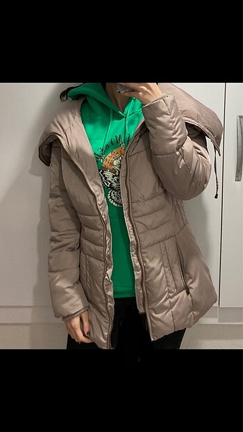 Kadın krem camel mont