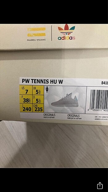 38,5 Beden beyaz Renk Adidas Spor Ayakkabı