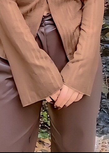 Kahverengi Deri Pantolon - Görsel 4