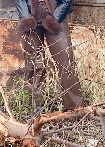 Kahverengi Deri Pantolon - Görsel 5