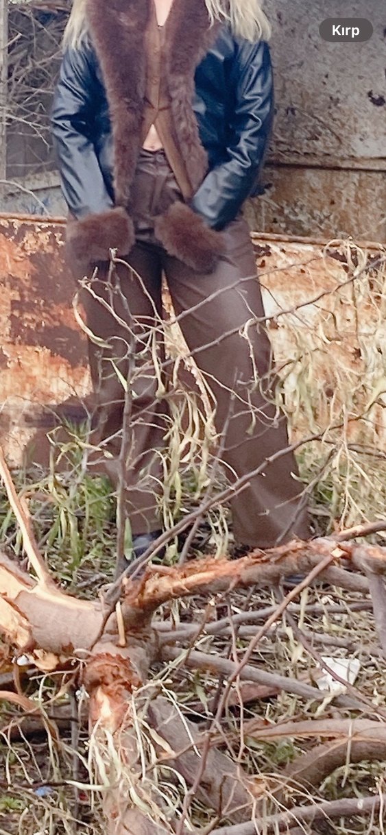 Kahverengi Deri Pantolon - Görsel 5