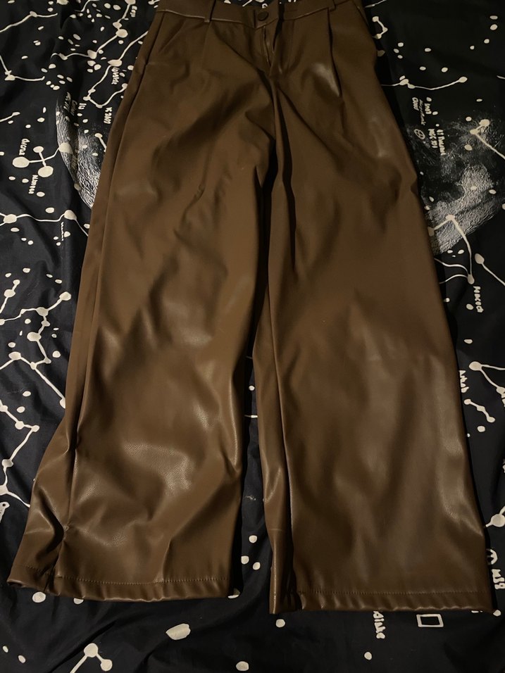 Kahverengi Deri Pantolon - Görsel 2