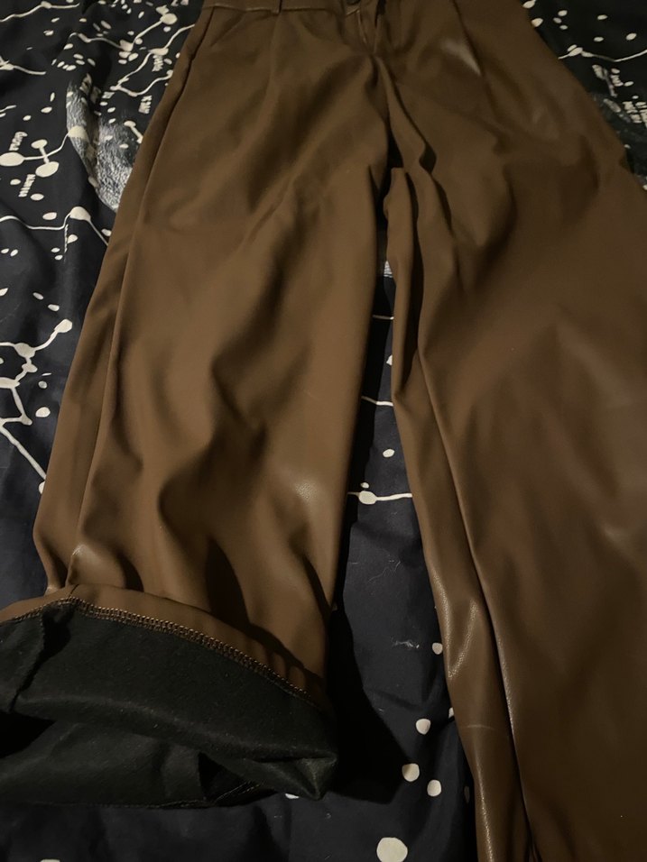 Kahverengi Deri Pantolon - Görsel 3