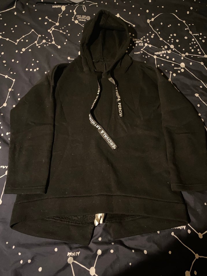 Kapüşonlu Siyah sweatshirt - Görsel 2