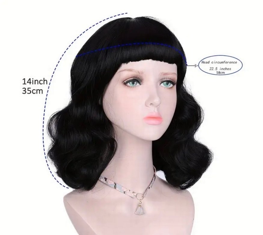 Siyah Dalgalı Goth peruk - Görsel 3