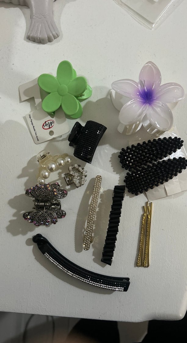 Siyah Boncuklu Kadın Saç Aksesuarları Seti - Görsel 2