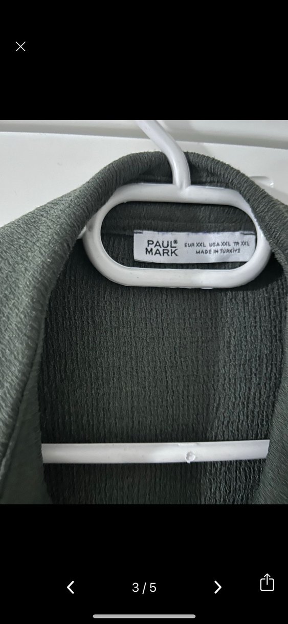 Düğmeli haki  Gömlek - Görsel 4