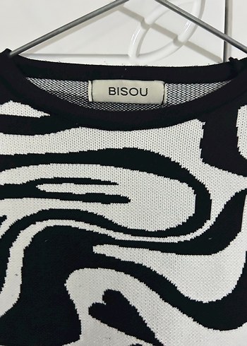 Zebra Desenli Uzun Kollu Triko Kadın Bluz - Görsel 4