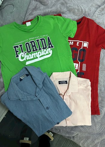 Erkek Çocuk Kısa Kollu Düğmeli Denim Gömlek - Görsel 6