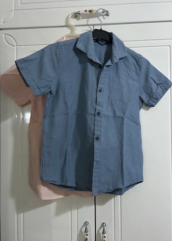 Erkek Çocuk Kısa Kollu Düğmeli Denim Gömlek - Görsel 2