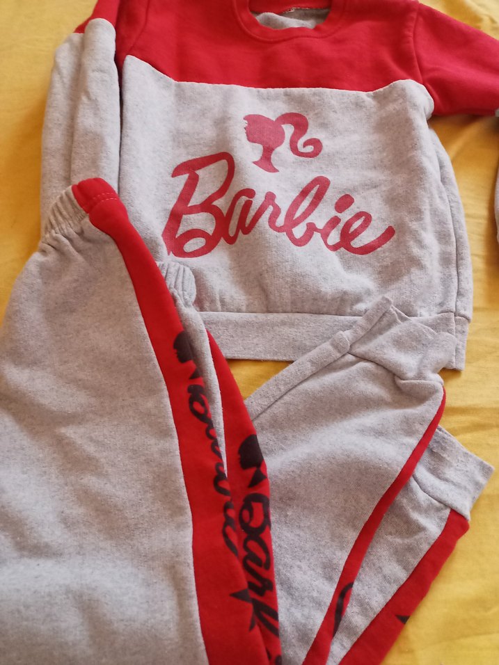 Kız Çocuk Gri Barbie Baskılı Eşofman Takımı - Görsel 2