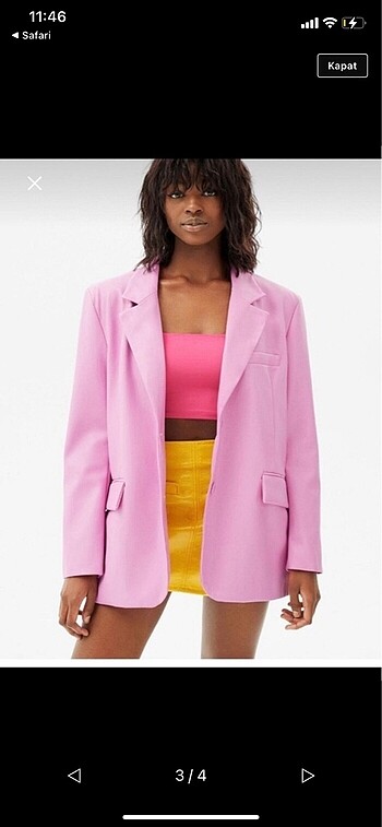 Pembe blazer bershka