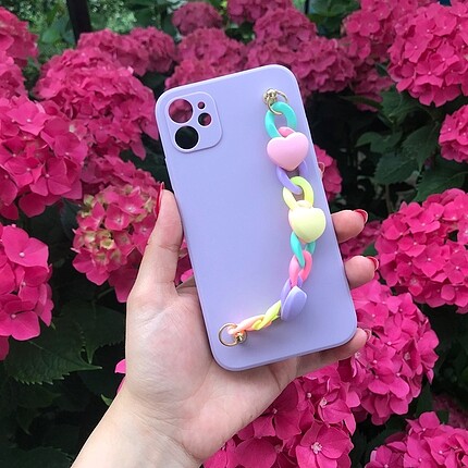 iphone 11 lila zincirli kılıf
