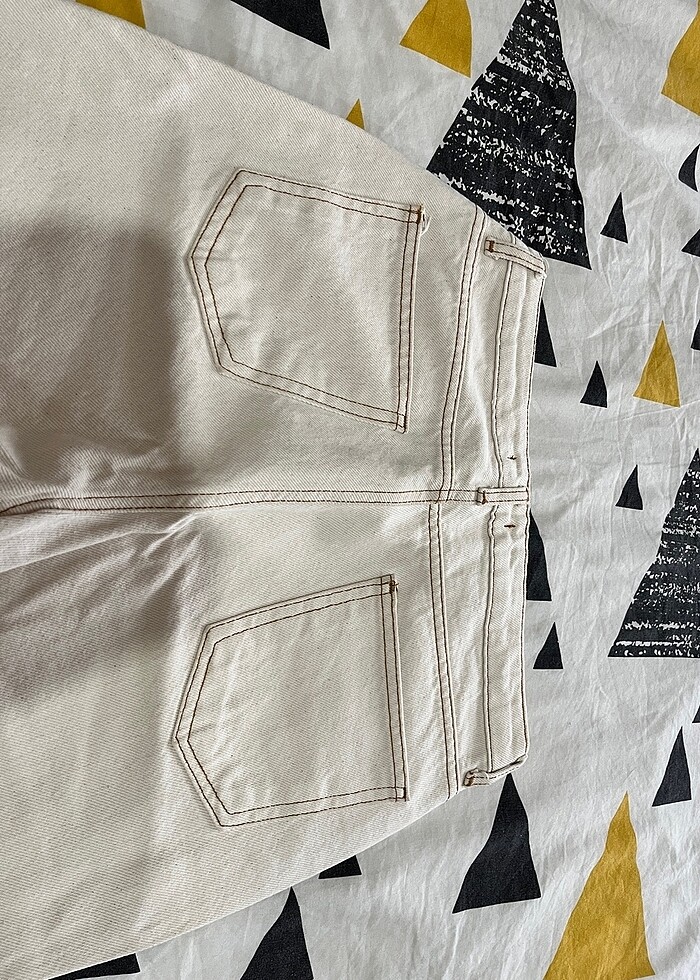 Milla mom jean ekru - Görsel 4