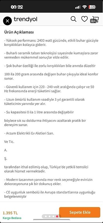 Arzum peta 2400w - Görsel 3