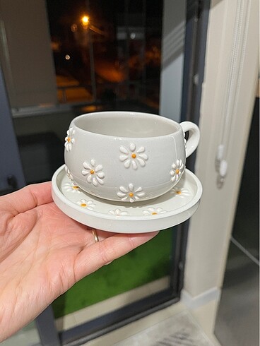 Papatya seramik kupa - Görsel 2