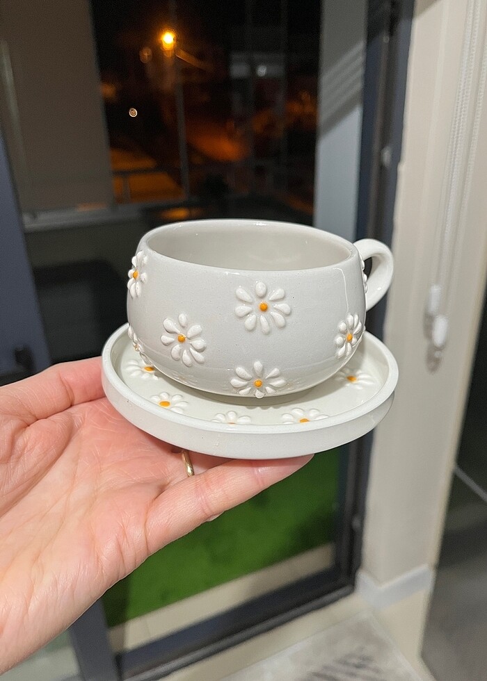 Papatya seramik kupa - Görsel 2