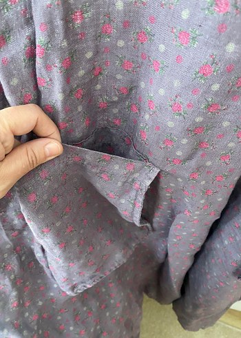 xxl Beden Bohem V Yaka Düğmeli Keten Elbise